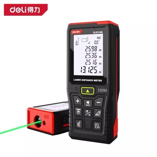 Deli Dl331100L Laser Rangefinder 100m Green Light Voice Lithium Battery Rangefinder Handheld Laser High Precision