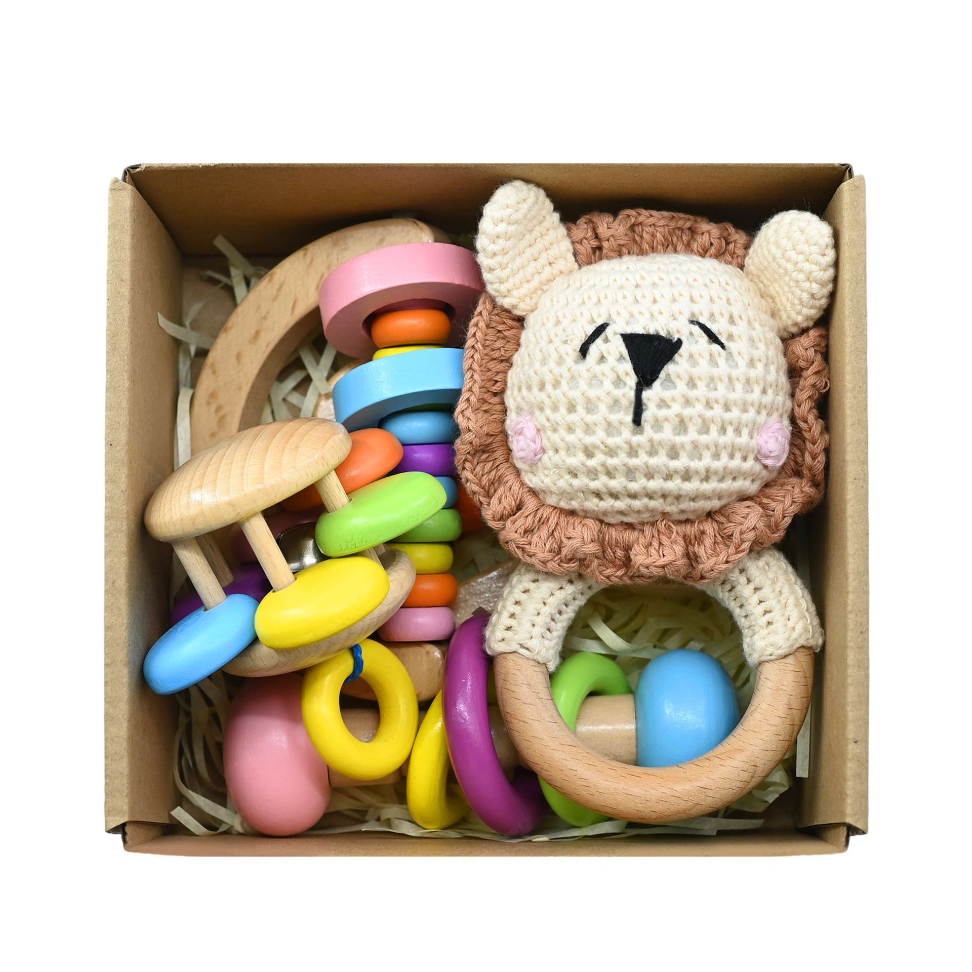 카키색 사자 머리 선물 상자