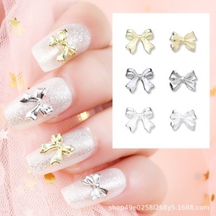 Wholesale of Cross-Border Metal Nail Art Accessories, Nail Art Bows, Gold Collars, Alloy Nails, Wearable Nail Accessories