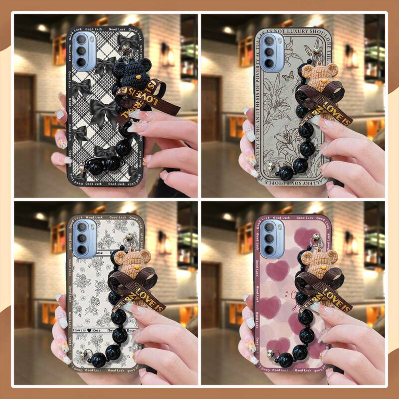 For MOTO mobile phone case creative simple trend new high-end cute luxury dustproof black pearl pendant