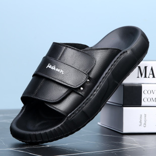 First-Layer Cowhide Slippers for Men 2025 Summer Trendyy Casual Slippers Non-Slip Wear-Resistant Classy Genuine Leather Slippers