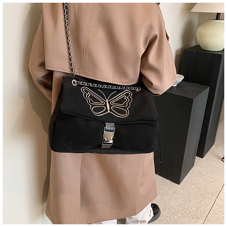 Nuova borsa a tracolla con catena monospalla di grande capacità, borsa da donna, borsa a tracolla con farfalla ricamata, borsa Maillard_voghion.com