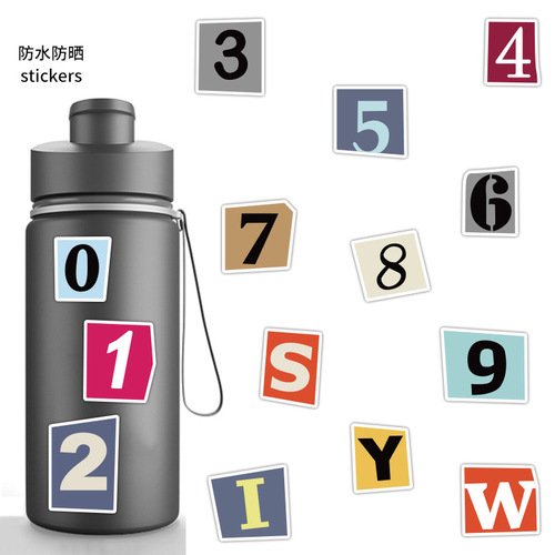 200 numbers, letters, symbols, notebook stickers, children's stationery, water cup, mobile phone case, notebook waterproof stickers