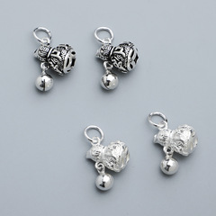 S925純銀泰銀福字葫蘆鈴鐺吊墜DIY手工串珠手鍊配件六字真言掛件