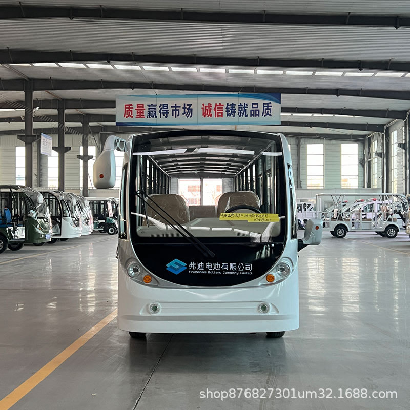 Electric Sightseeing Vehicle with Four Wheels and 23 Seats, Fully Enclosed for Tours in Scenic Areas, Campuses, Factories, Communities, Airports, Hotels, and Homestays
