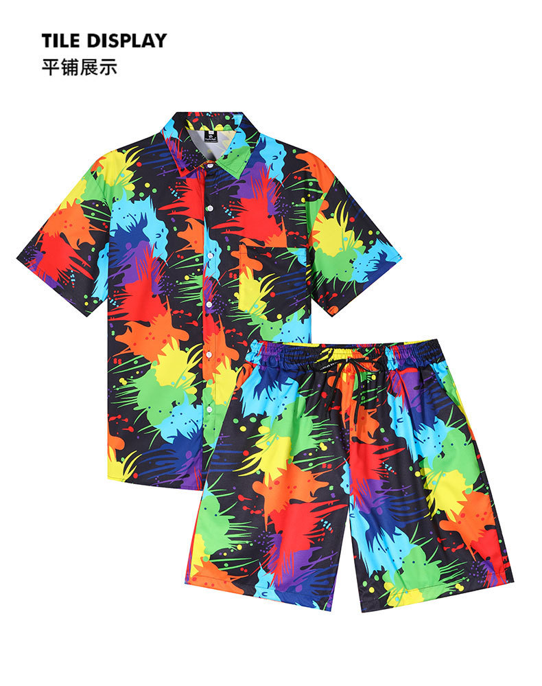 Men's Tropical Floral Shirt Hawaiian Beach Shirt Breathable Loose Fit Short Sleeve Shirt For Summer Vacation​_viptrois.com