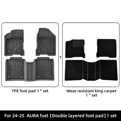 Suitable for 24-25 Lada Aura Modelə uyğun ayaqaltı - 24-25-lada-aura-fuel-double-layer-wear-resistant-king-floor-mats