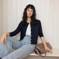 2025秋季打底衫女修身显瘦假两件长袖开衫韩版百搭T恤时尚上衣女