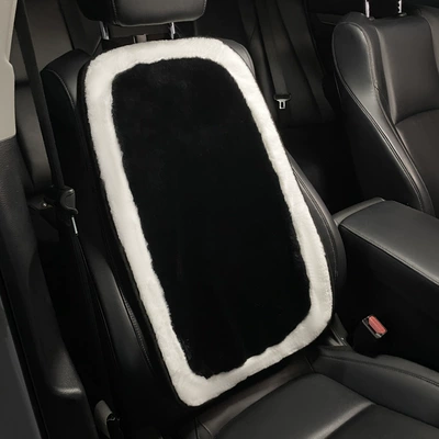 Car Neck Pillow Warm – Headrest - plush-black-and-white-contrast-color-backrest-single