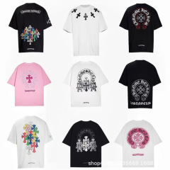 クロスボーダー クロムハーツ 25 新作 クロムハーツ サマークロス 馬蹄プリント メンズ レディース 半袖 Tシャツ