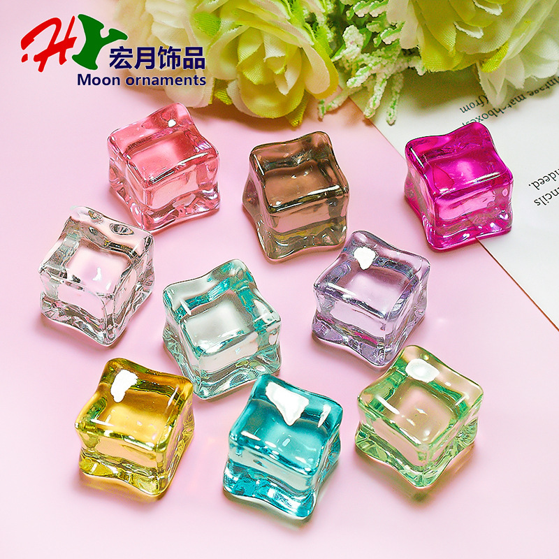 Decorative Simulation Ice Block Transparent Square Bar Photography Props Ice Crystal Fake Ice Block Shop Window Fish Tank Decoration
