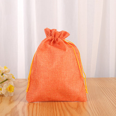 批發彩色麻布束口袋 首飾禮品包裝袋文玩手串收納袋 抽繩束口袋