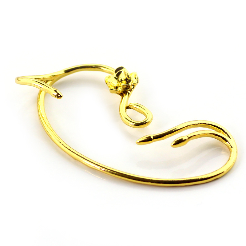 Rose Cuff Earrings Gold Delicate Earrings