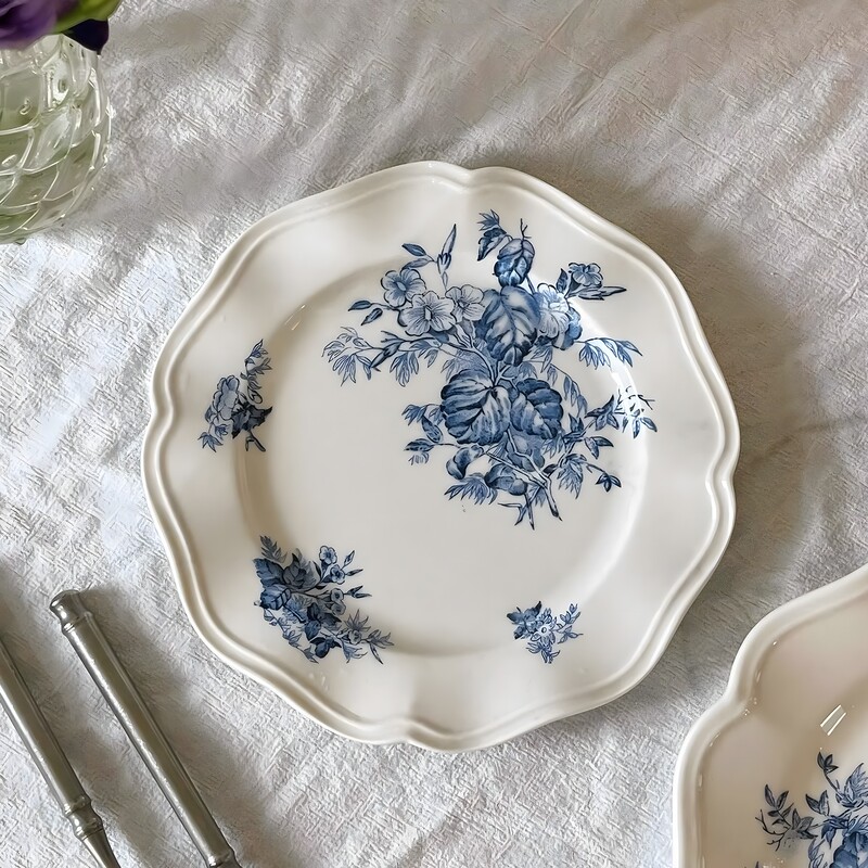 Ceramic Shallow Plate Oval Western Food Afternoon Tea Dessert Cake European Style Bone Plate Tableware Gift Set Wholesale