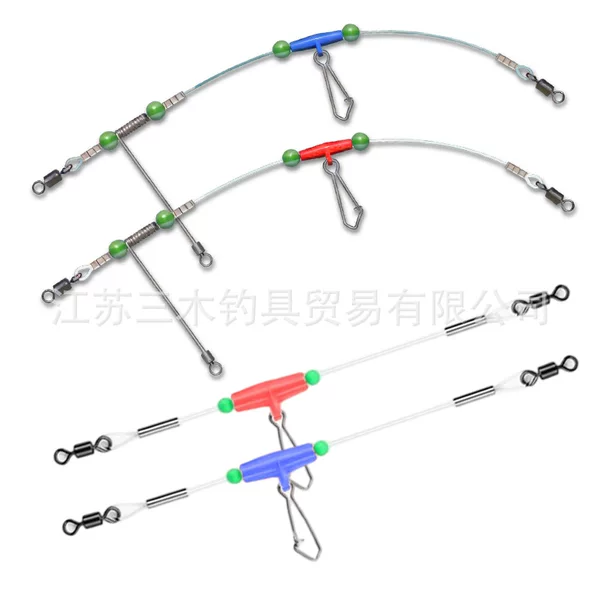 10-Piece Mixed Color Fluorescent Fishing Leader Set – Anti-Tangle Luminous T-Shaped Fishing Tackle, Quick Installation
