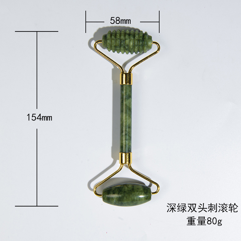 Jade Beauty Stick Set Jiao Yan Jade Double Wheel Punch Roller Massager Jade Masaje Facial Comercio Exterior Transfronterizo