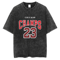 貿易男女純綿Tヨーロッパサイズアメリカンレトロ人気ファッションTシャツY2kプリントTシャツスカルグラフィック半袖