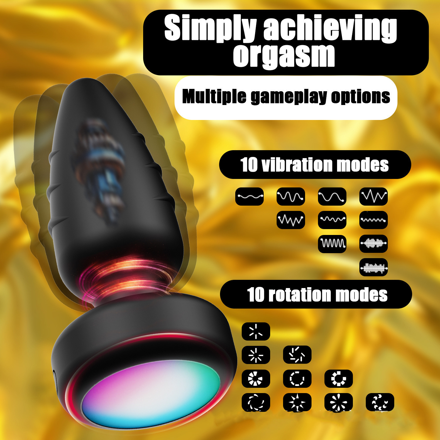 App-Controlled Remote Anal Plug with 10 Vibration Modes and 360° Rotating Swing Motion — detail image 2