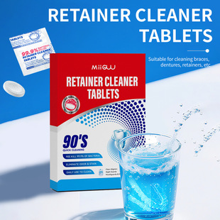 Orthodontic Denture Retainer Cleaning Tablets Braces Cleaning Effervescent Tablets English Export Cross-Border Export Tablets