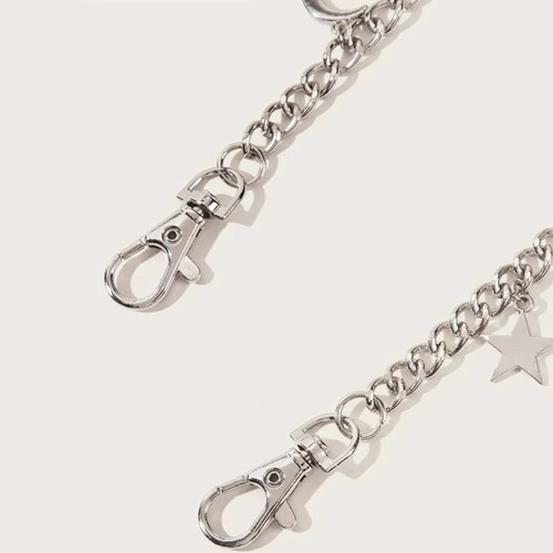 European and American cross-border new hip-hop pants chain alloy star moon tassel pendant chain-style waist chain punk-style pants chain
