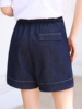 Sudu New Anti Fading Dark Blue Quarter Shorts Lyocell Cotton Elastic Loose Versatile Denim Shorts Elastic Waist