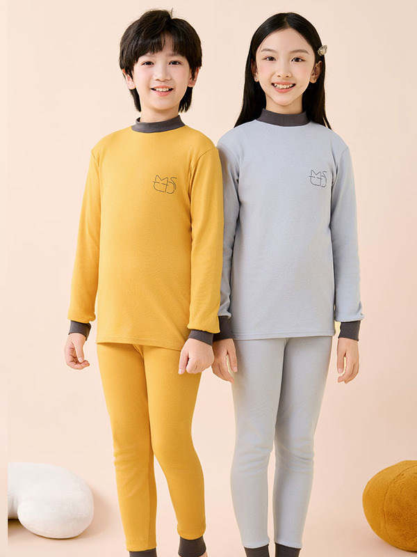 儿童秋衣秋裤纯棉男女童保暖内衣套装青少年打底棉毛衫中小童睡衣|undefined