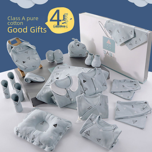 Baby clothes gift box cotton inner clothes for newborn full moon and 100th day gift, autumn and winter four seasons set, dropshipping