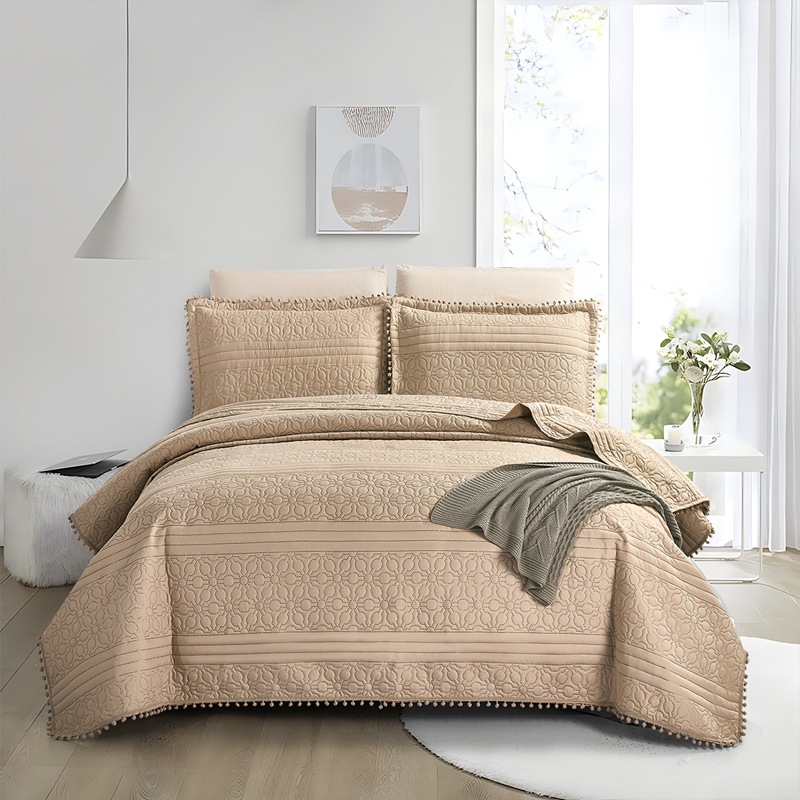 Cross-border Three-piece Cover Set, 3D Ultrasonic Bed Sheet, Wholesale By Design, Foreign Trade Bedding And Home_voghion.com