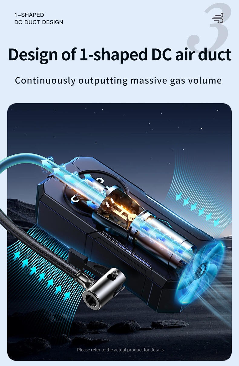 Fast-charging car air pump, wireless portable car-type electric vehicle tire 12v high-power inflator