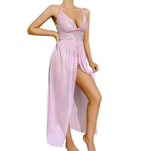 Cross-border European and American hot-selling sexy pajamas set, sexy underwear, home wear, nightgown, see-through outfit, bed flirting for women