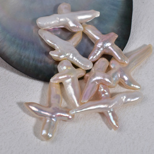 Cross Baroque Pearl Non-porous Loosered Beads Natural Freshwater Pearl Shaped Grain DIY Jewelry Accessories Naked Beads