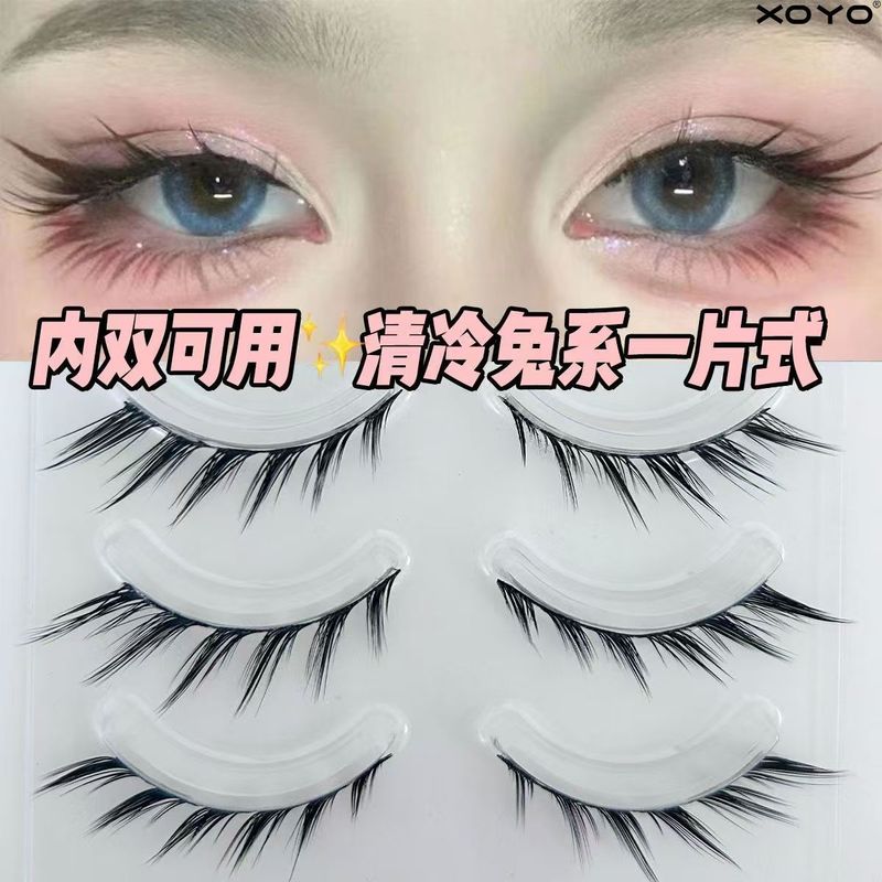 XOYO清冷斜飛兎系硬茎偽まつげ自然怠け者悪魔狐系狐仙子まつげ|undefined