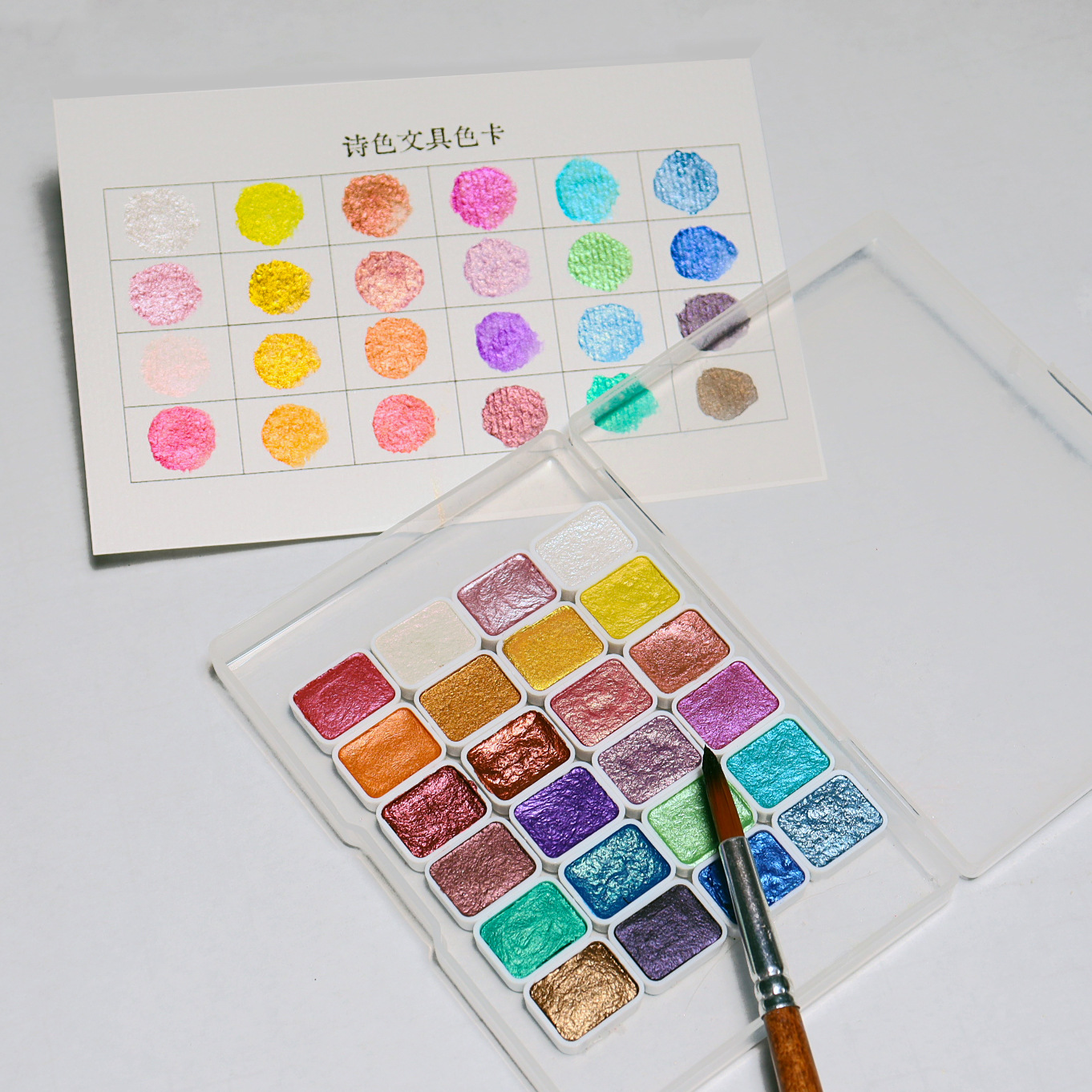 Shi color fábrica directa perla acuarela 24 color viento y rili 1mL pintura sólida nail art envolver flor pintura