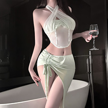 金宵情趣内衣性感抽绳可露臀斩男套装调情纯欲透视睡衣qqny禁欲系