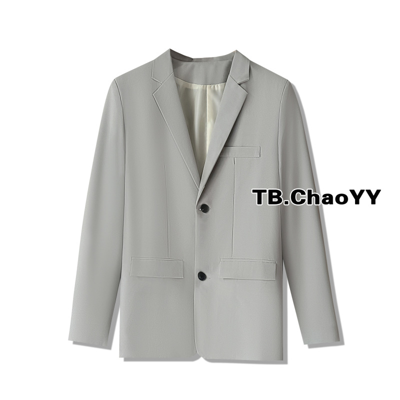 Cross-Border Men's Suit Jacket Spring New Business Solid Color Versatile Small Suit Men's Casual Formal Groomsman Suit