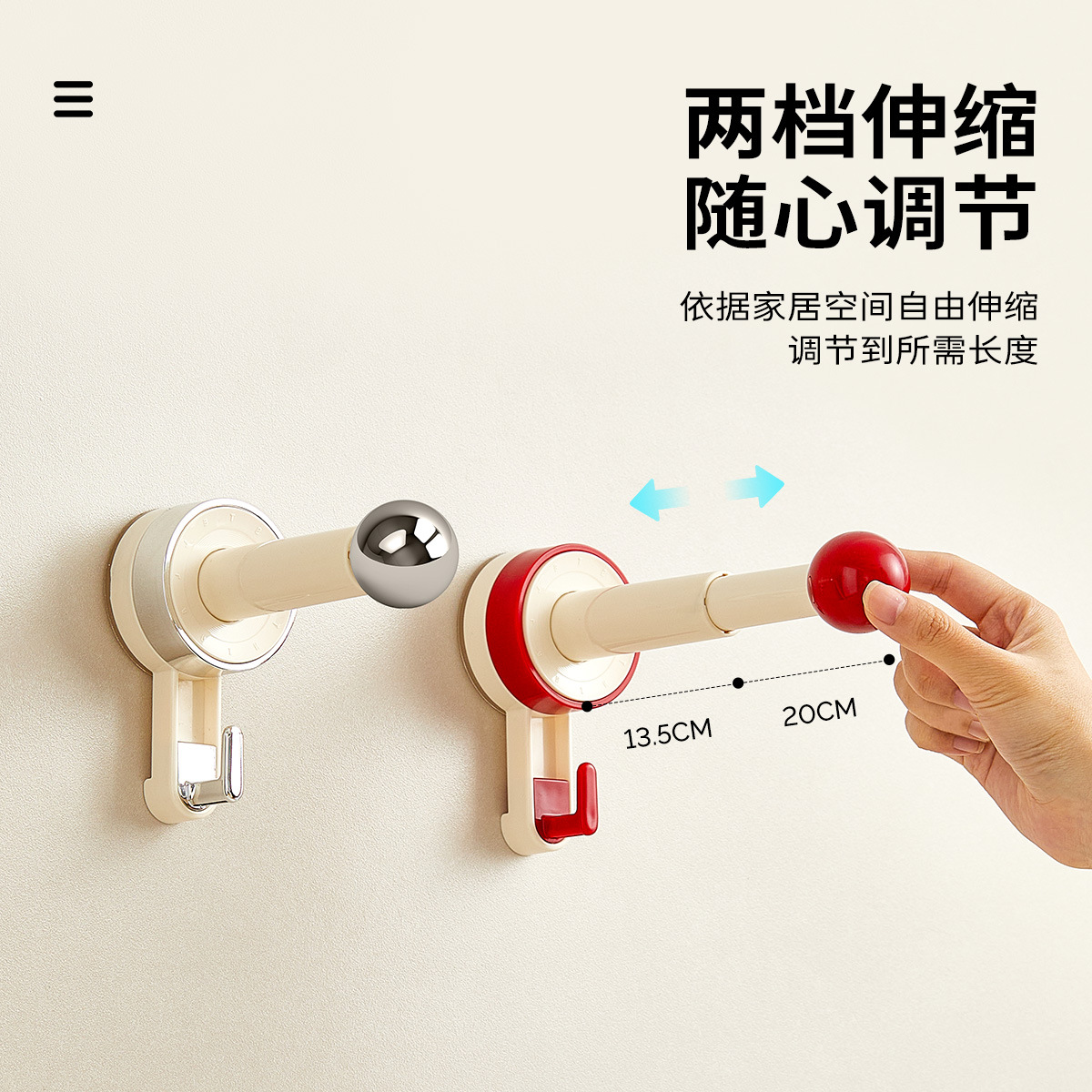 Gancho de ventosa retráctil Gancho de almacenamiento de anillo para el cabello de baño de alto valor Gancho de almacenamiento de bolsa de ropa de pared Estante de almacenamiento móvil