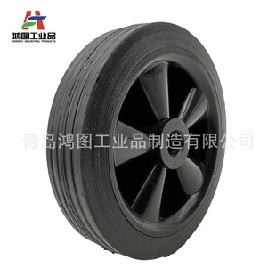 4inch Solid Rubber Tire Plastic Hub Cart Equipment Heavy-Duty Caster Straight Grain Silent Small Solid Rubber Wheel