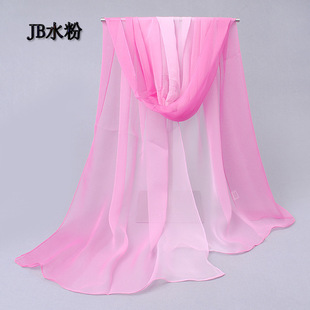 Small Long Chiffon Scarf Spring and Autumn Scarf Dance Multicolor Dance Clothes Photo Dance Double Color Large Size Scarf