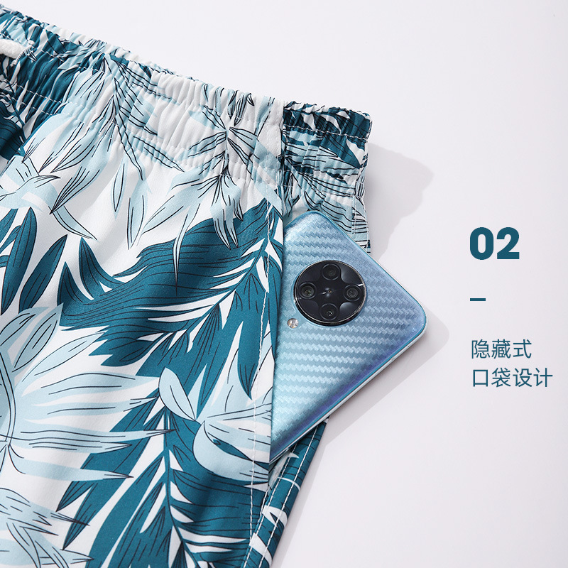 Spring and Summer Shorts Men's Cross-border European and American Amazon Quick-drying Digital Printing Four-sided Elastic Casual Beach Pants Men's