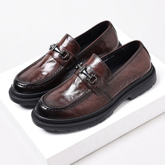Men's Business Formal Shoes, New Leisure Style, Wholesale Men's Leather Shoes, Thick Sole, Anti-Slip, Breathable Loafers
