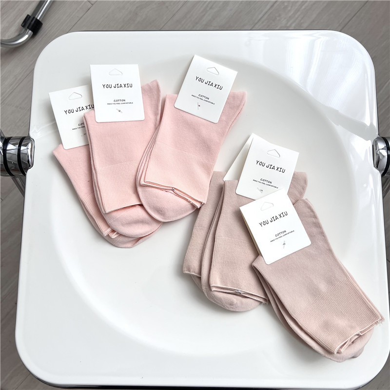 35g Weight Socks Classification Socks Lingerie Type Cotton Fabric Type Stretchy Elasticity A Pair Quantity Daily Occasion Comfort Function Solid Color Pattern All Seasons Season Women's Gender Simple Style Style Simple Style Women's Solid Color Cotton Crew Socks A Pair 11