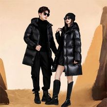 羽绒服2023年新款女冬韩版时尚宽松中长款过膝小个子黑色爆款外套