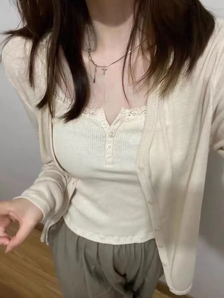 Yellow lace T-shirt