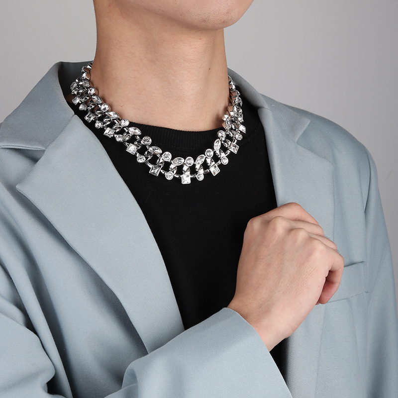 Fashion Geometric Alloy Inlay Rhinestones Unisex Necklace 1 Piece