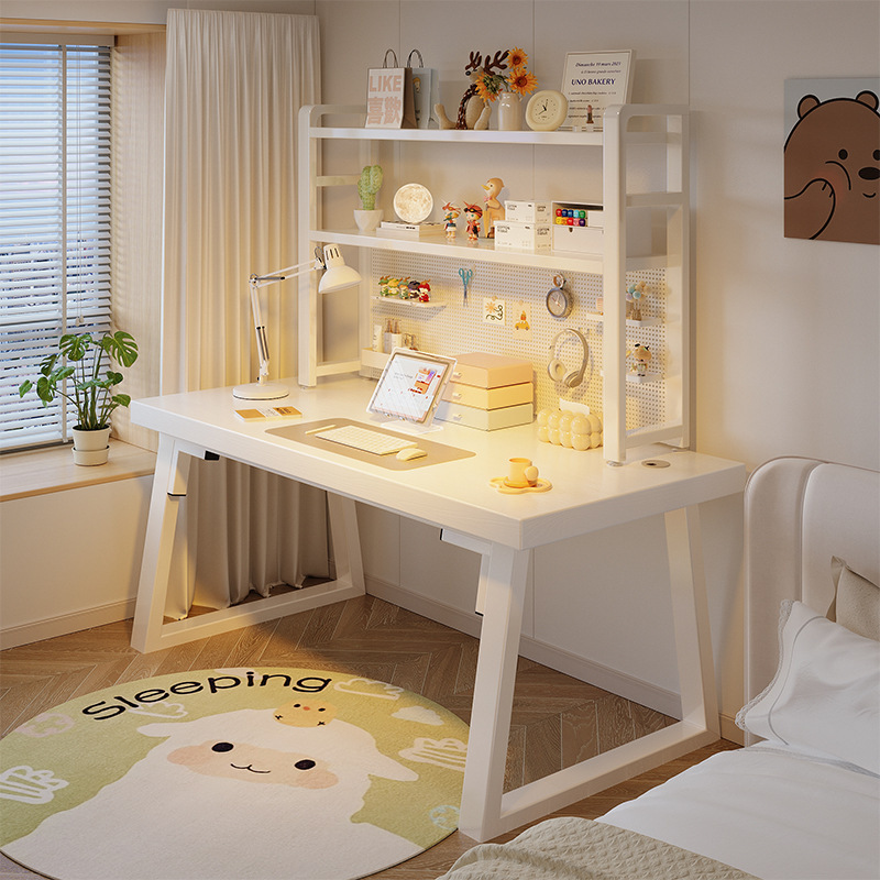 Escritorio de tablero de agujeros para estudiantes, estudio en casa, dormitorio, trabajo, escritorio para computadora, escritorio rectangular, escritorio para estantería