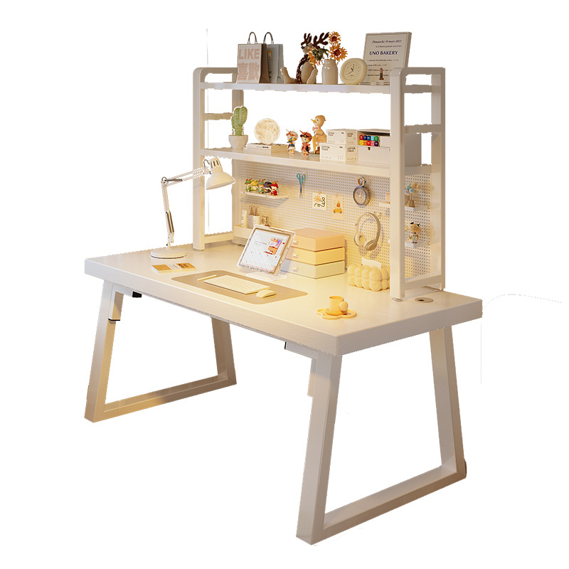Escritorio de tablero de agujeros para estudiantes, estudio en casa, dormitorio, trabajo, escritorio para computadora, escritorio rectangular, escritorio para estantería
