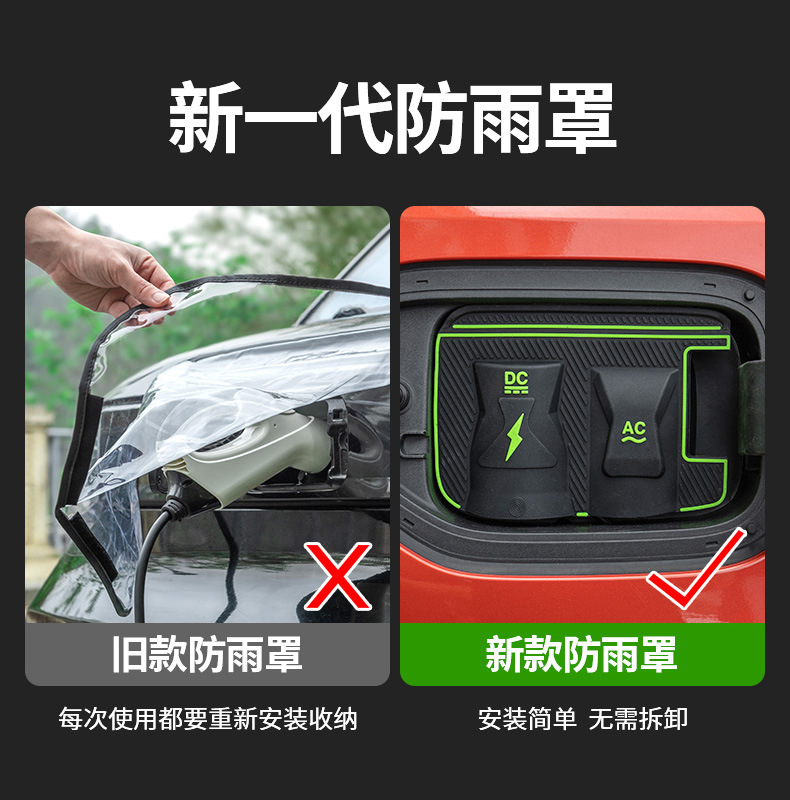 New Energy Vehicle Charging Port Waterproof Cover Dust Cover Hidden Charging Gun Rain Cover Silicone Protective Cover Leak-Proof