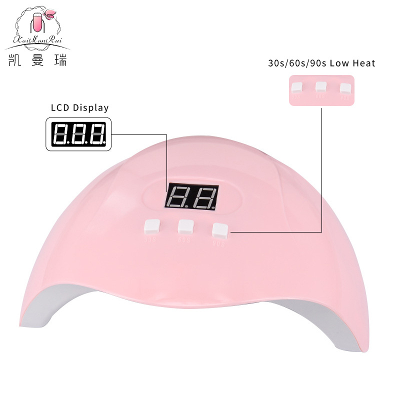 Lámpara de curado de uñas de 52W de doble fuente de luz para salón de uñas, lámpara de fototerapia inteligente para secado de uñas, venta al por mayor de fabricante, transfronteriza.