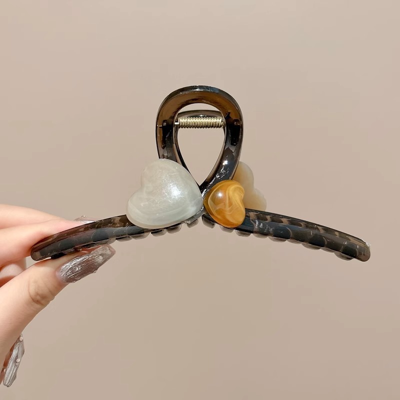 Acrílico grande, pinza de amor, pinza para el cabello, parte posterior de la cabeza femenina, pinza de tiburón, horquilla, pinza para el cabello, tocado, primavera y verano