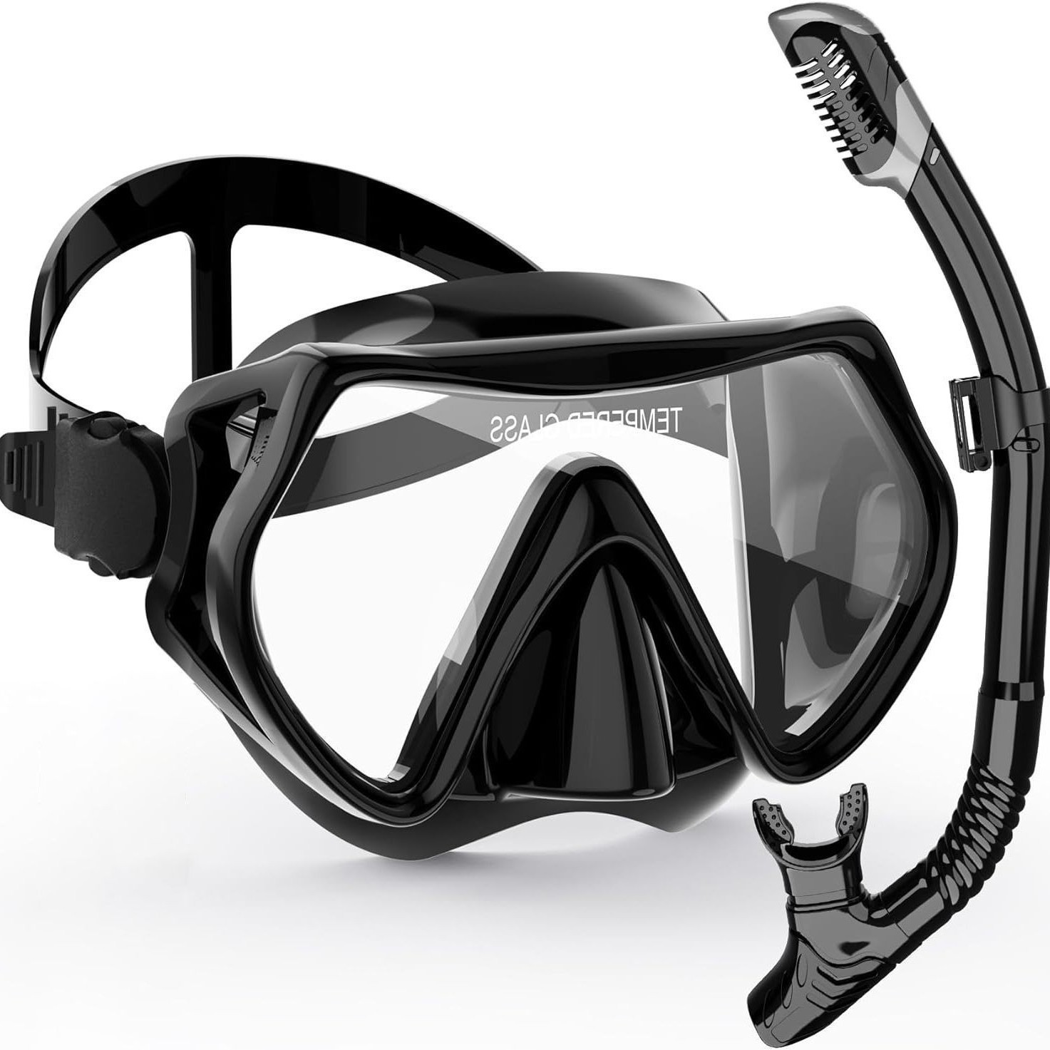 Adult Snorkeling Set Tempered Glass Diving Goggles Full Dry Snorkel Men's and Women's Anti-Fog Diving Goggles Equipment